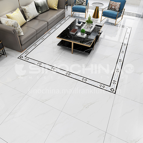 Simple and modern white tile living room imitation marble floor tiles-M8A912  800mm*800mm